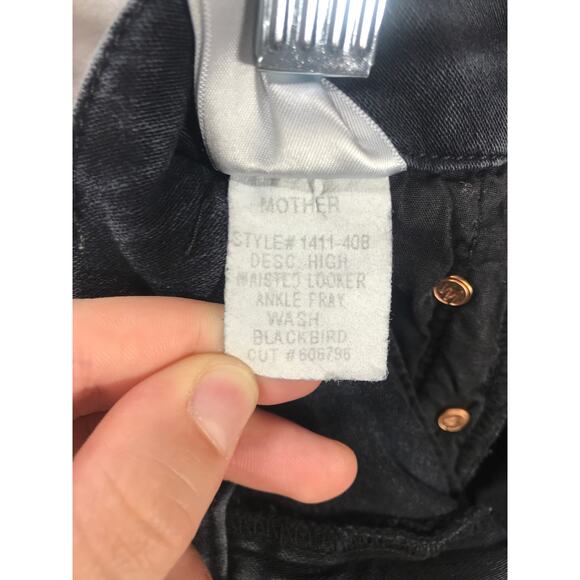 Mother Looker Ankle Fray Blackbird Denim Women's 26 High Waisted Jeans Capsule - Picture 10 of 13